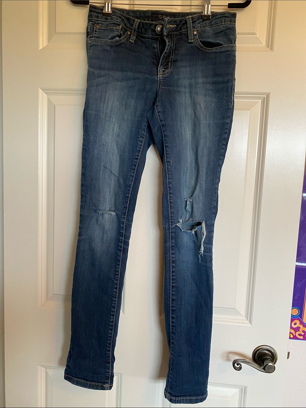 Jessica Simpson Dark Blue Skinny Jeans with Knee Distress